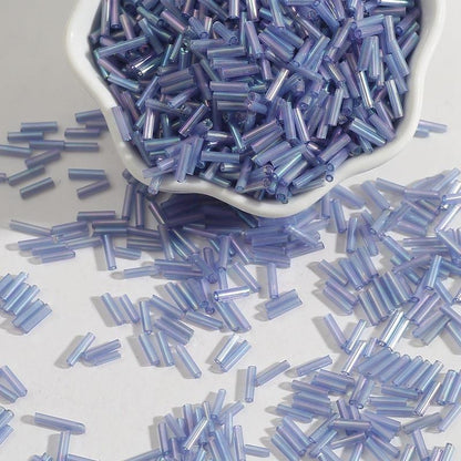 Plating Bugle Glass Beads 7mm Vibrant Polished Colors 1800pcs 7