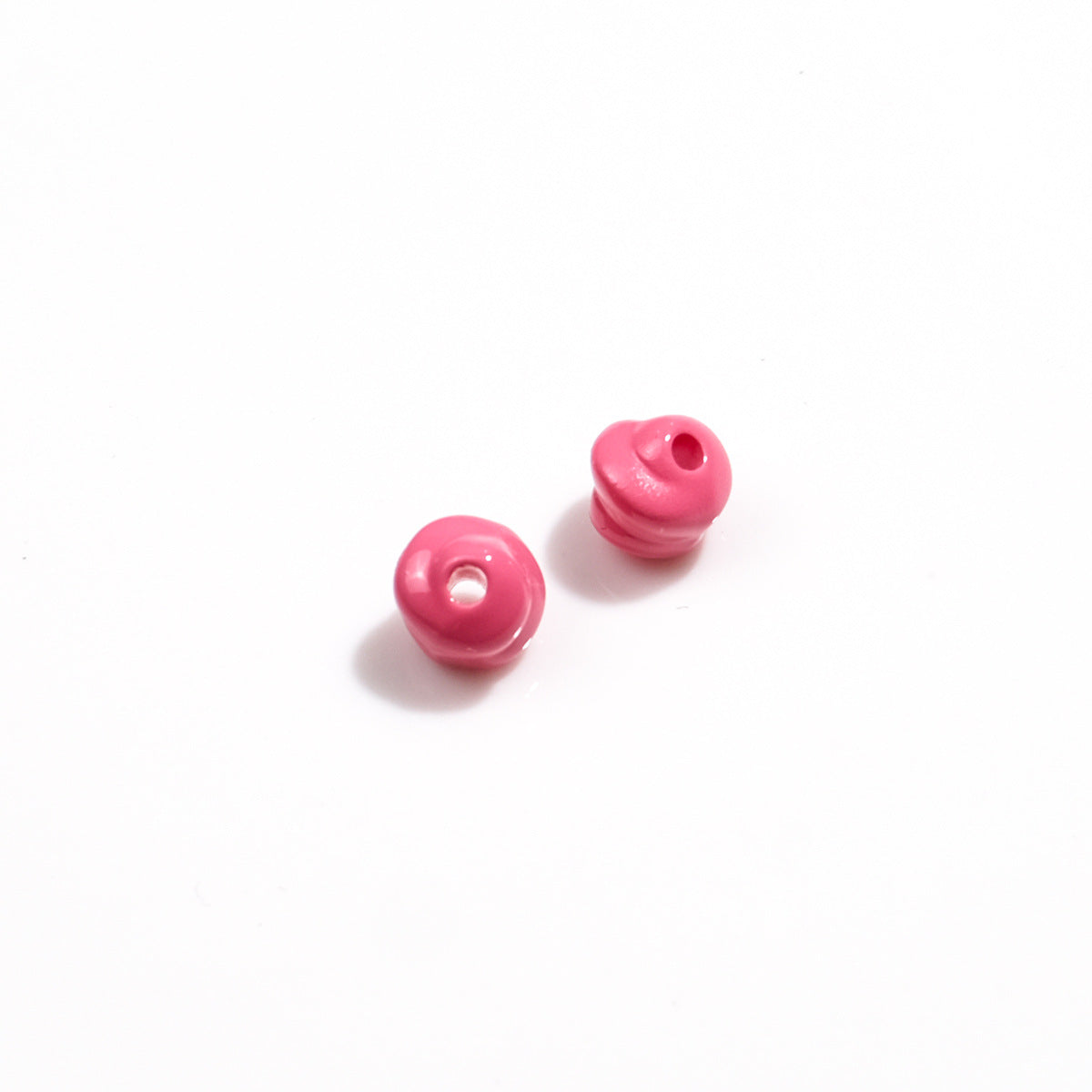 Baking Painted Mini Twisted Acrylic Beads 6mm Glossy Mixed Colors 100pcs 9