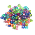Clear Silver Filled Pony Beads Acrylic 9mm Translucent Colors 200pcs 6