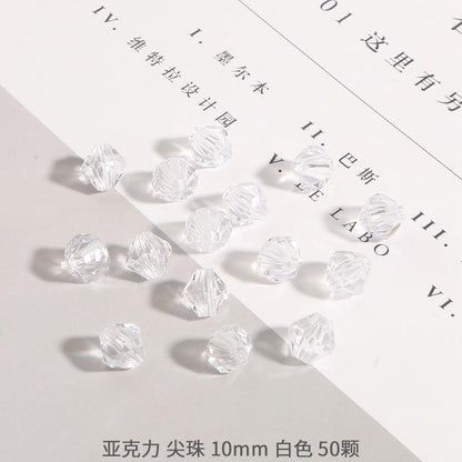 Transparent Rhombus Acrylic Beads 4-10mm Colored Mixed 13