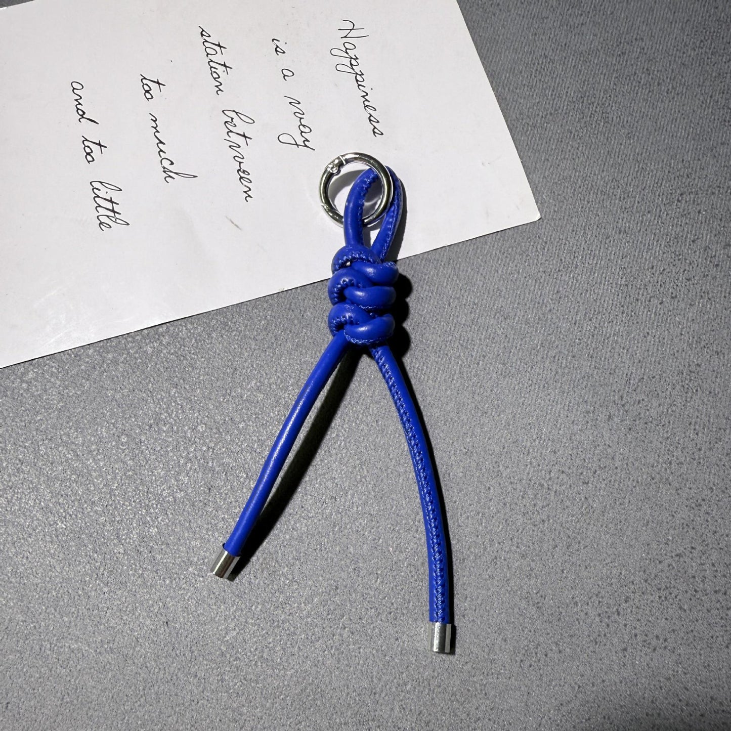 Braided PU Leather Keychain Knot Design Colorful 15cm 3pcs 16