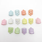UV Plating Sucking Jelly Acrylic Beads 32mm Glossy Pastel Smile 50pcs 3