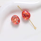Oval Resin Rhinestone Beads 17x14mm Planet Pattern 5pcs 8