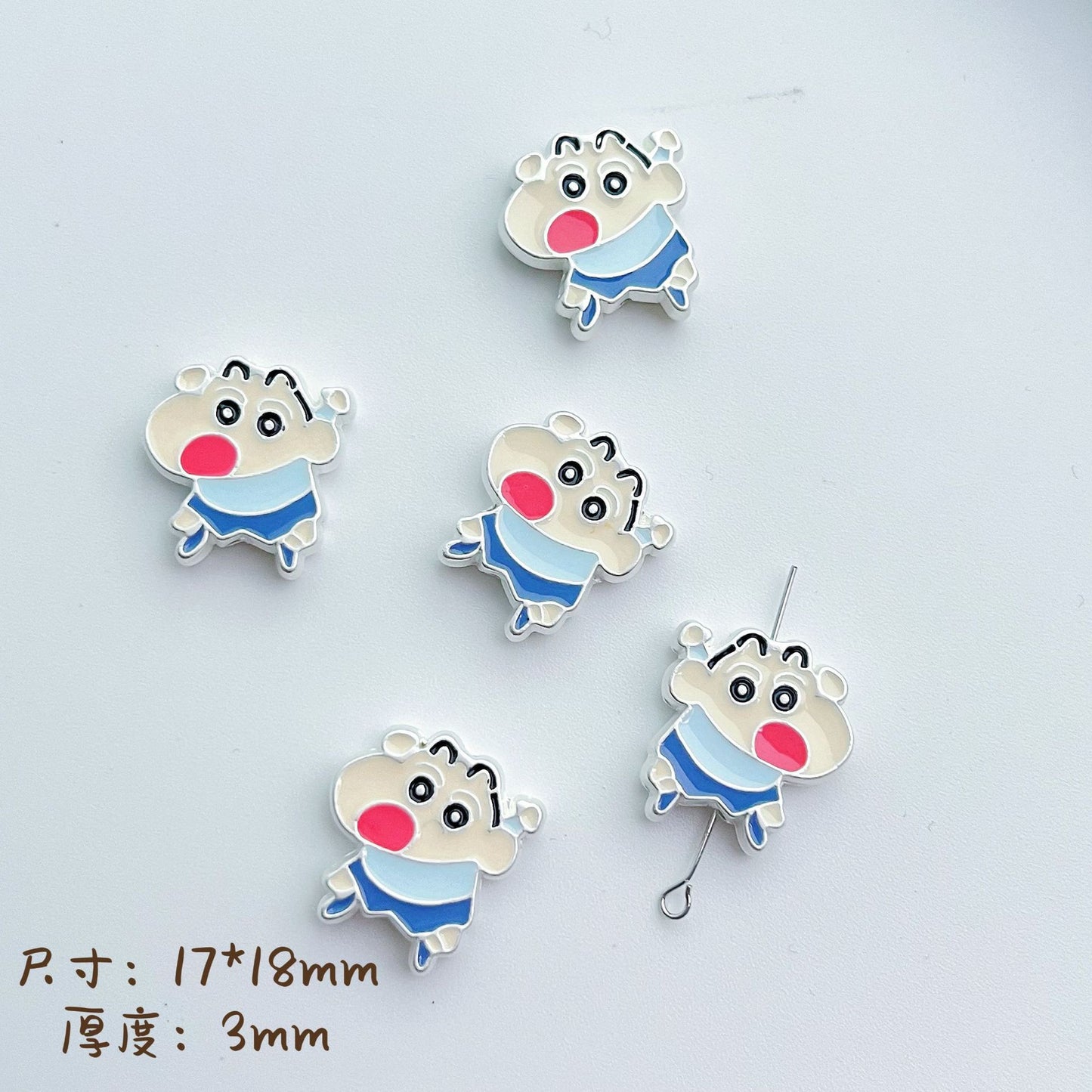 Painted Alloy Metal Beads Baking Shin-Chan Himawari Nohara Series 10pcs 10