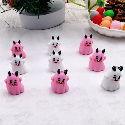 Silicone 3D Focal Beads Ghost Expression Blushing Cheeks Horns 20pcs 4