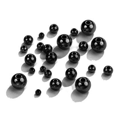 Stainless Steel Round Metal Beads 3-8mm Smooth Finish 50pcs 9