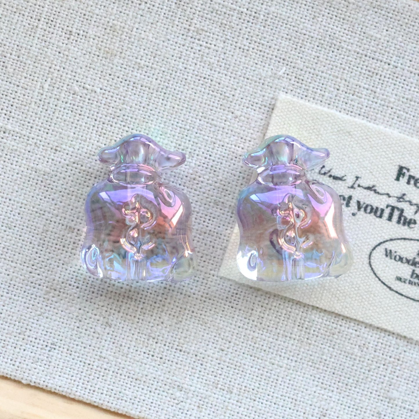 UV Plating Money Bag Acrylic Beads 22mm Translucent Pastel 20pcs 11