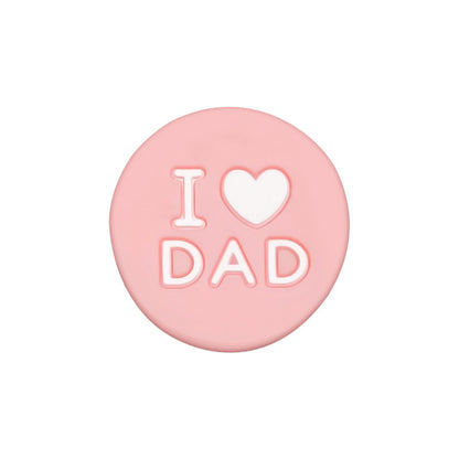 Silicone Focal Beads I Love Dad Embossed Text Solid Color 20pcs 10