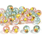Printed Acrylic Bee Duck Beads 16mm Pastel Iridescent 10pcs 3