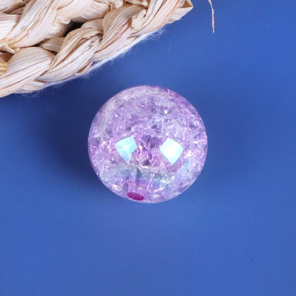 Transparent Bubblegum Beads 20mm Crackle Chunky Acrylic 10pcs 6