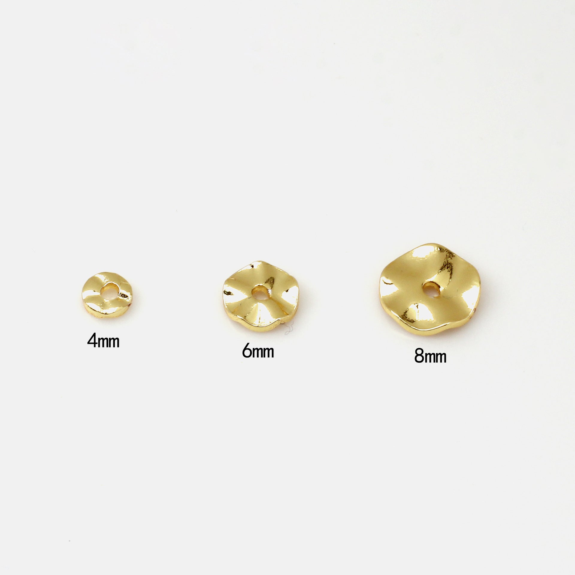 Brass Irregular Ripple Spacer Beads 4-8mm 100pcs 2