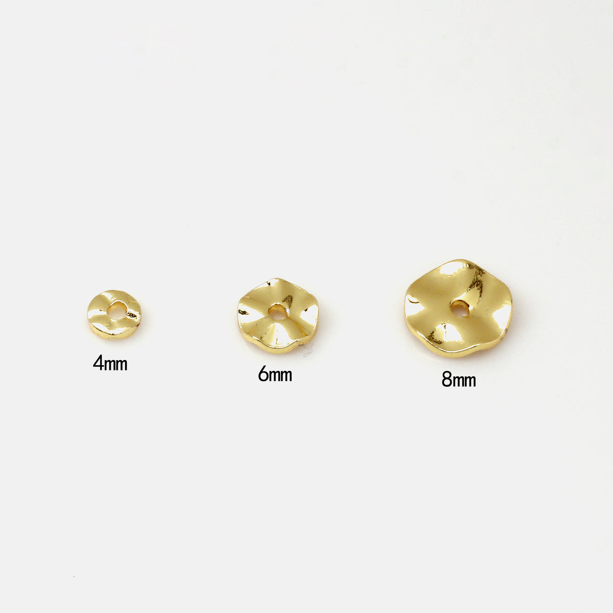 Brass Irregular Ripple Spacer Beads 4-8mm 100pcs 2