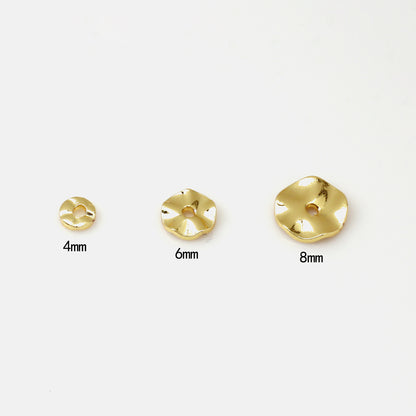 Brass Irregular Ripple Spacer Beads 4-8mm 100pcs 2