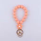Flower Silicone Bead Wristlet Keychain Colorful Smooth Beads 8