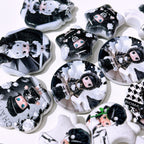 Mixed Shape Acrylic Beads Black Moly 50pcs 2