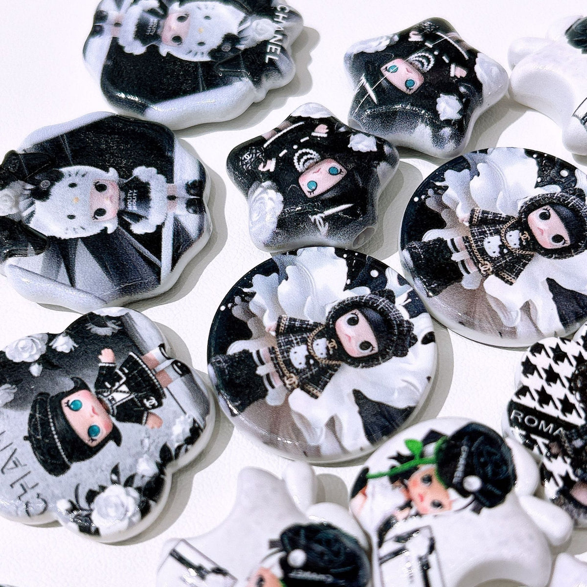 Mixed Shape Acrylic Beads Black Moly 50pcs 2