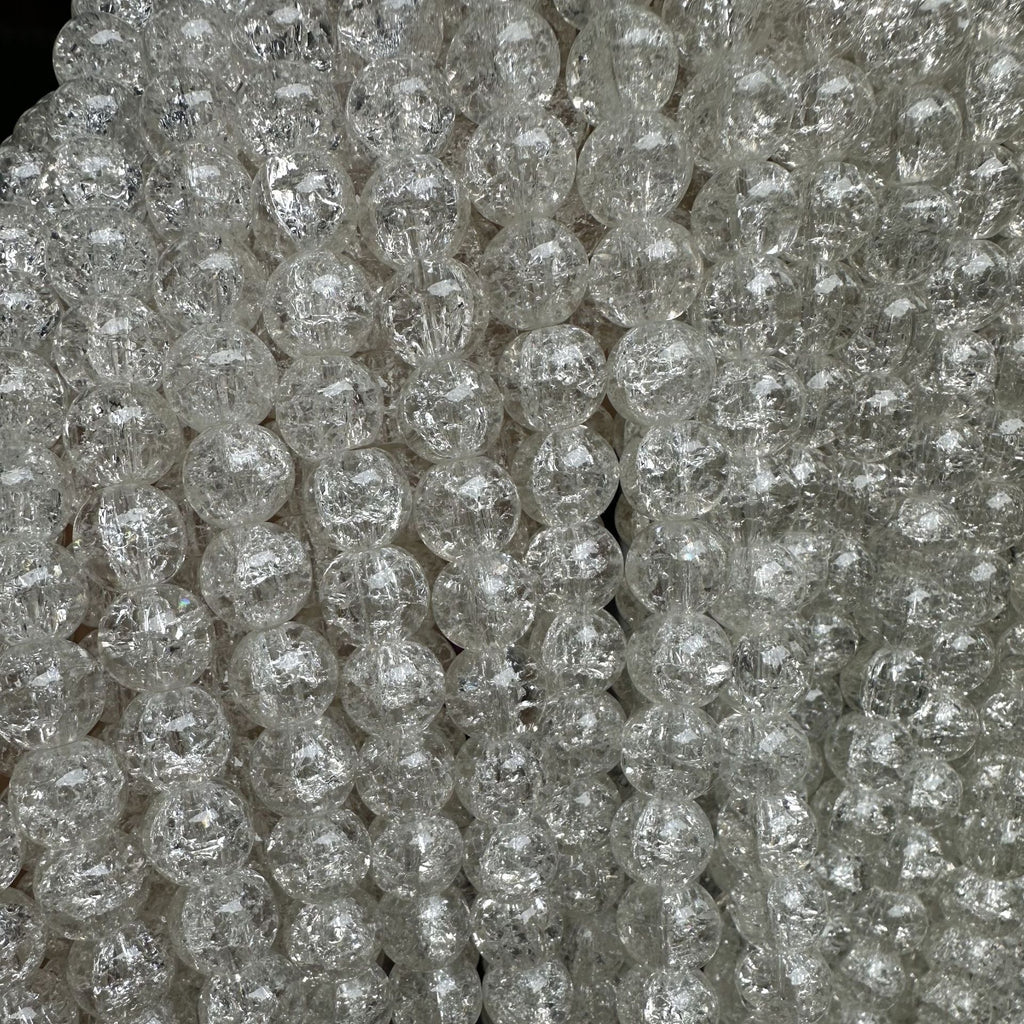 Crackle Round Glass Beads 10mm Explosion Pattern 10 Strands 6