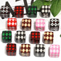 Vintage Rhombus Grid Acrylic Square Beads 14mm Glossy Retro 50pcs 4