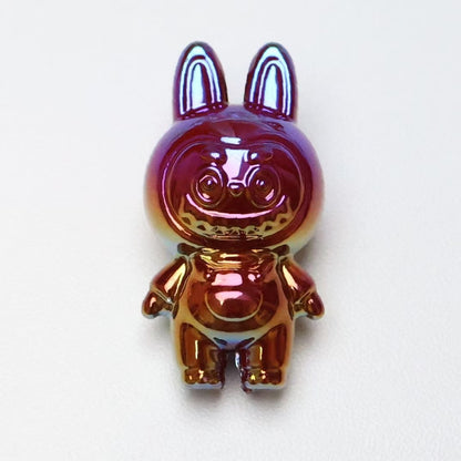 Plating 3D Labub Standing Pose Acrylic Beads 34mm Glossy Mixed 20pcs 12