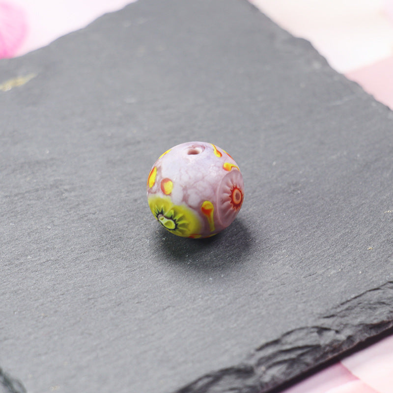 Vintage Phoenix Eye Lampwork Glass Beads 20mm Round 10pcs 19