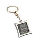 Photo Frame Couple Keychain Zinc Alloy Polished Silver Modern Square