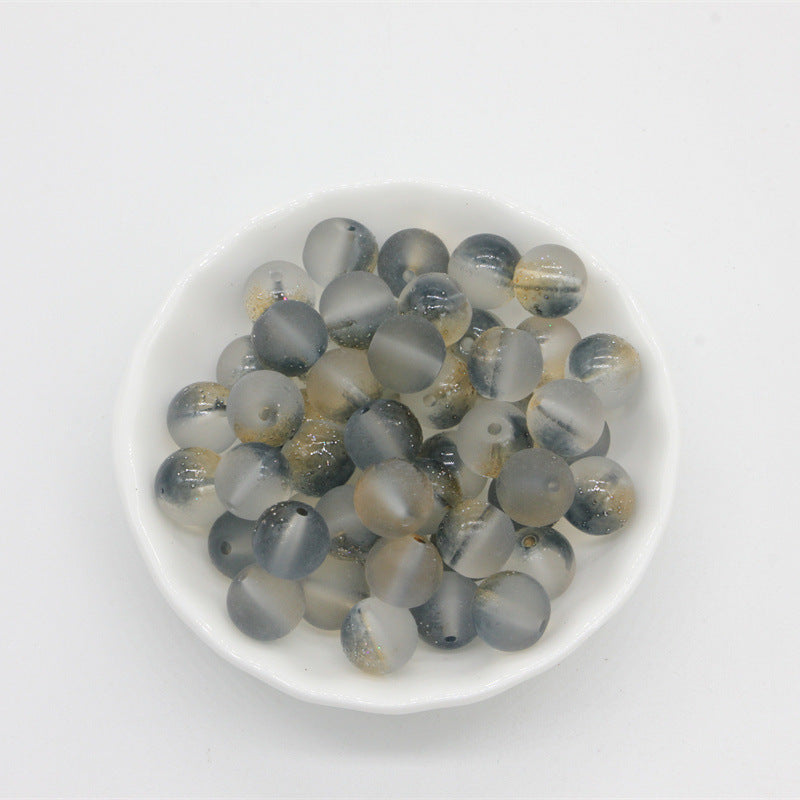 Frosted Transparent Round Glass Beads 10mm Soft Matte Finish 50pcs 10