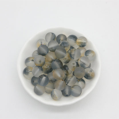 Frosted Transparent Round Glass Beads 10mm Soft Matte Finish 50pcs 10