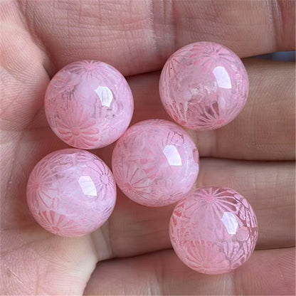 Clear Round Acrylic Beads 16mm Fireworks Pattern 100pcs 2