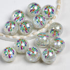 Luminous Fireworks Pattern Resin Beads 15mm Round 10pcs 5