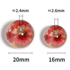 Natural Dried Flower Glitter Powder Resin Beads 16/20mm Mixed Colors 25pcs 3