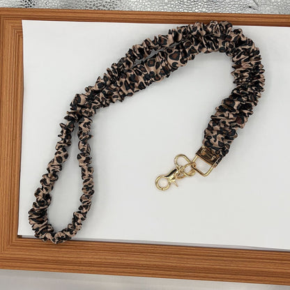 Stretchy Satin Scrunchie Lanyard Keychain Ruched Texture 49cm 1pc 16