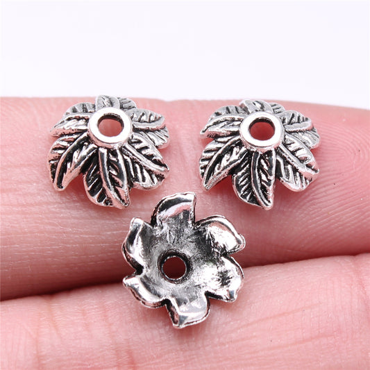 Alloy Leaf Bead Caps 11mm Antique Silver 60pcs