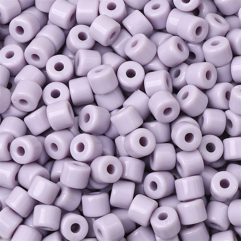 Cream Colored Pony Beads Acrylic 6mm Matte Wide Hole 50pcs 22