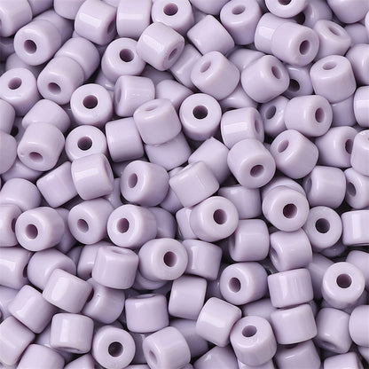 Cream Colored Pony Beads Acrylic 6mm Matte Wide Hole 50pcs 22