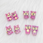 Plating 3D Lotso Resin Beads Glossy Pink Gold 10pcs 3