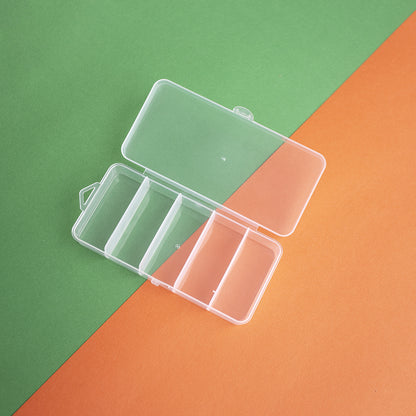 Clear Plastic Organizer Boxes Slim 5 Compartment 13cm 4pcs 4
