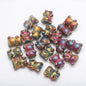 Electroplated Bear Glass Beads 12mm 14mm Mixed Metallic Colors 20pcs 32