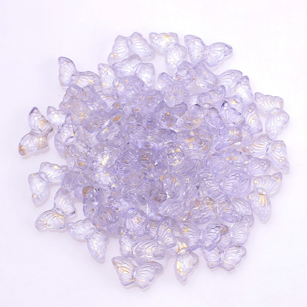 Czech Glass Beads Butterfly 8 15mm Dual Color Gradient Transparent 50pcs 22
