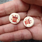 Rubberized Coffee Acrylic Flat Round Beads 18mm Matte Finish 100pcs 4