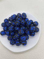 Rhinestone Bubblegum Beads 20mm Color-Mixing Resin Sparkle 50pcs 6
