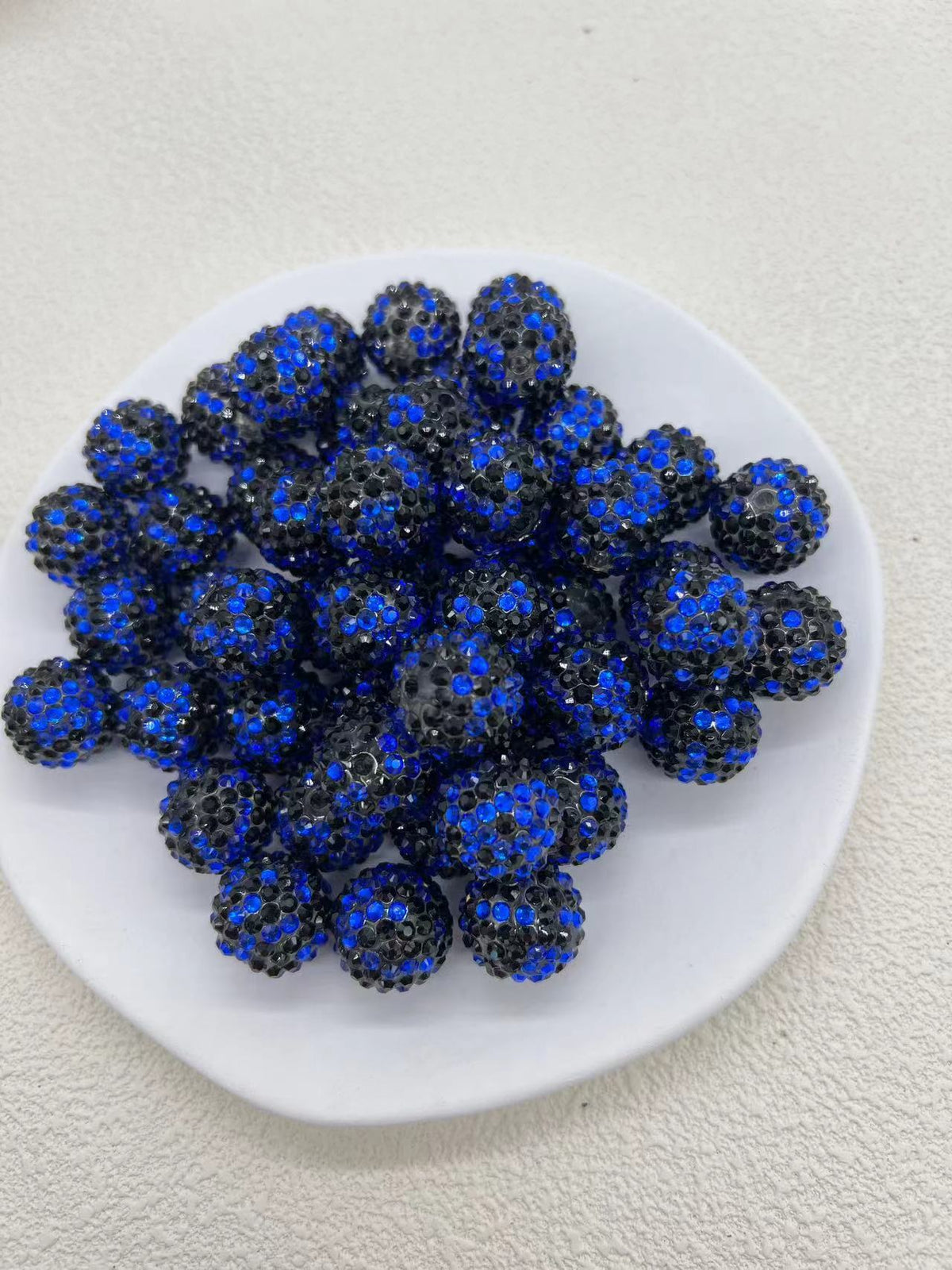 Rhinestone Bubblegum Beads 20mm Color-Mixing Resin Sparkle 50pcs 6