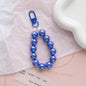 Acrylic Colour Beaded Wristlet Keychain Glossy Metal Clip 9