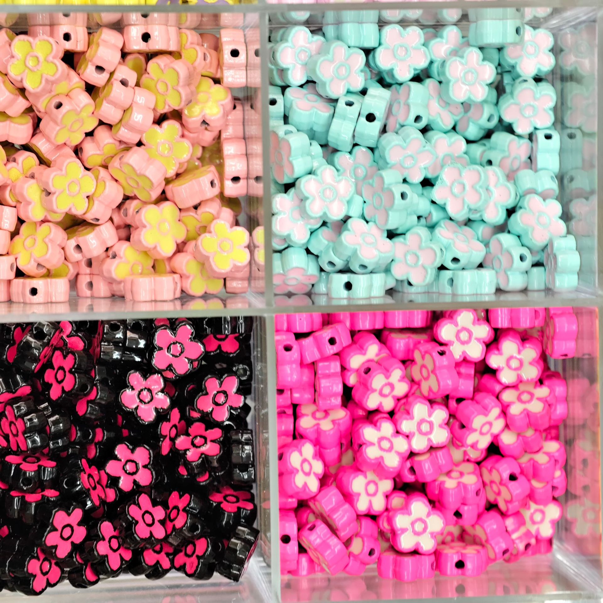 Flower Metal Beads 10mm Baking Painted Two-Color Zinc Alloy 10pcs 3