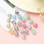 Round Rhinestone Beads 16mm Clustered Crystal Alloy 10pcs