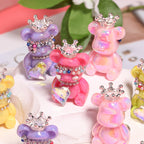 Crown Bear Acrylic Beads 22x38mm Glossy with Jewels 5pcs 5
