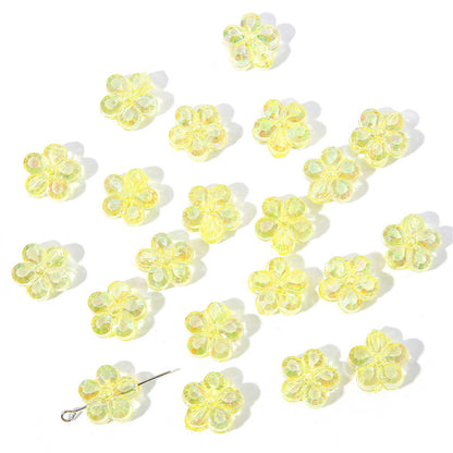Transparent Chubby Five-Petal Flower Acrylic Beads 15mm Colorful 20pcs 2