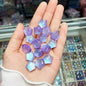 Glitter Heart Clover Resin Beads 18mm Lavender Iridescent 20pcs 3