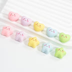 Painted Star and Heart Acrylic Beads 23mm Pastel Matte 50pcs 3