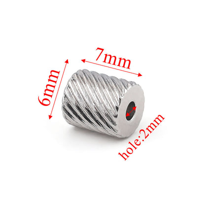 Stainless Steel Tube Metal Beads Patterned 6x7mm and 8mm 20pcs 7