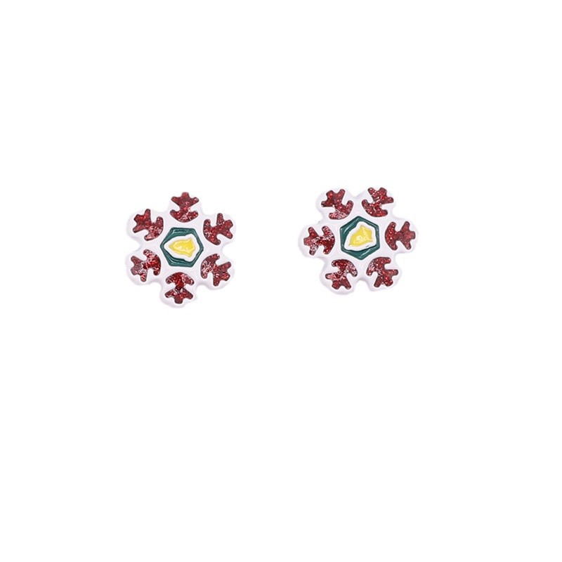 Snowflake Metal Beads 15mm Baking Painted Color Glitter 10pcs 5